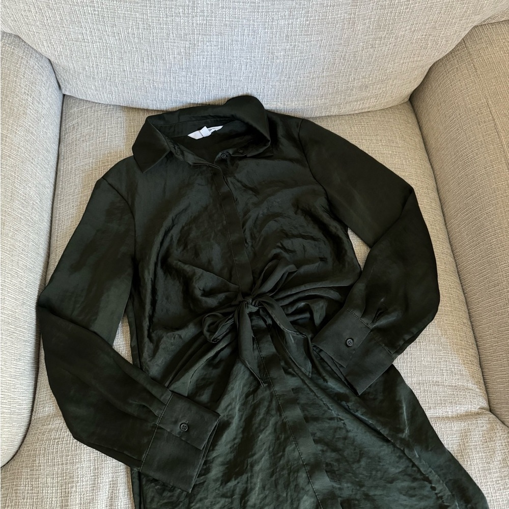 BB Dakota Dark Green Long Sleeve Dress